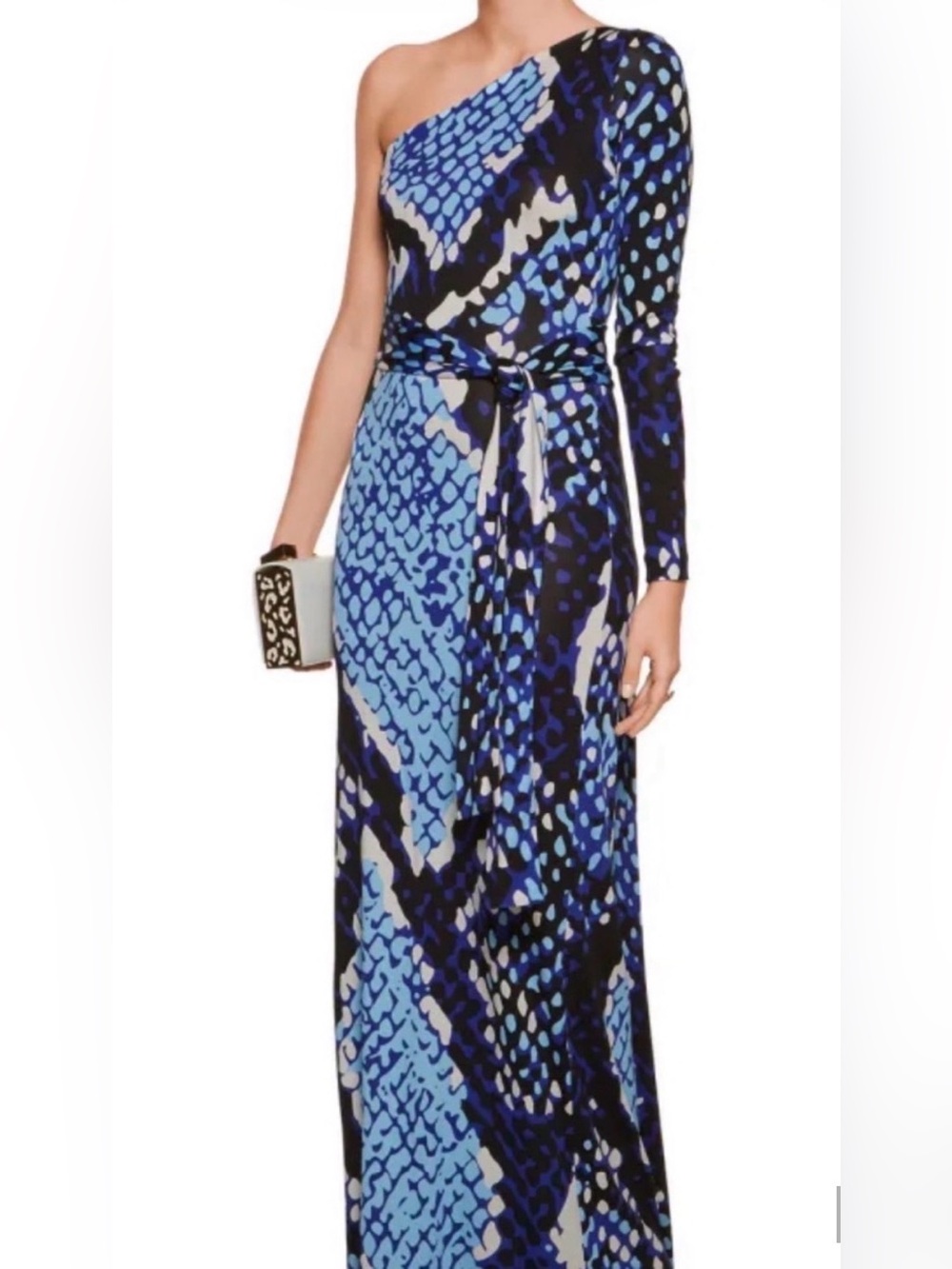 Diane von Furstenberg Python One Shoulder dress nw